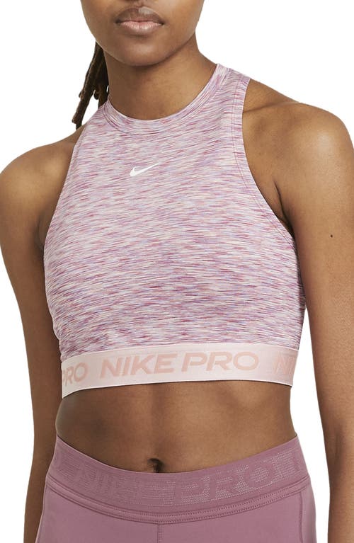 Nike Pro Space Dye Crop Tank in Sweet Beet/Pink Glaze/White at Nordstrom, Size X-Small