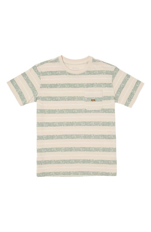 RVCA Kids' Exotica Stripe Cotton T-Shirt Latte at