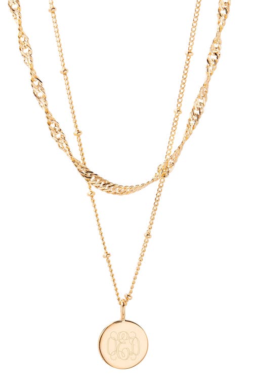 Brook and York Lizzie Monogram Pendant Necklace Set in Gold at Nordstrom