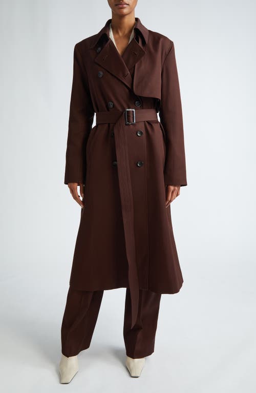 Maria McManus Rain Guard Cotton Trench Coat in Bitter Chocolate at Nordstrom, Size Large