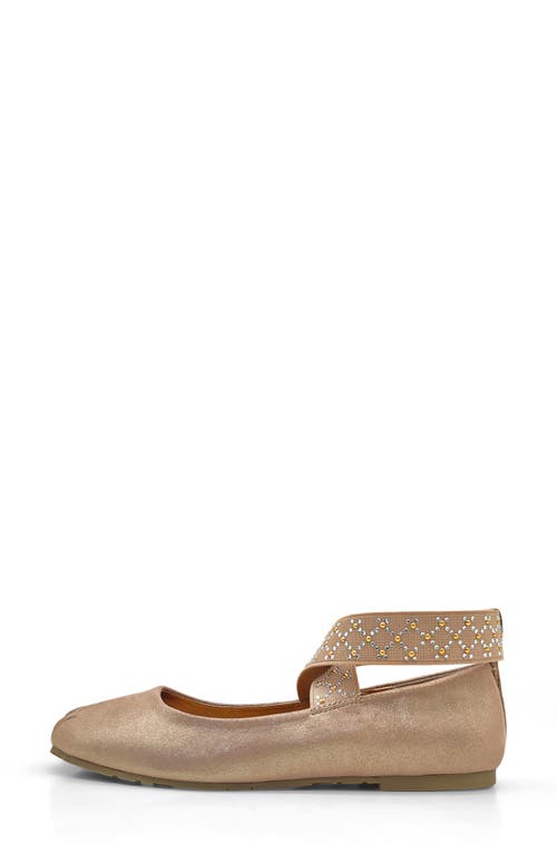 Reaction Kenneth Cole Elizabeth Elastic Strap Ballet Flat In Fawn Micro