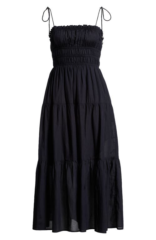 Elan Smocked Midi Dress In Black