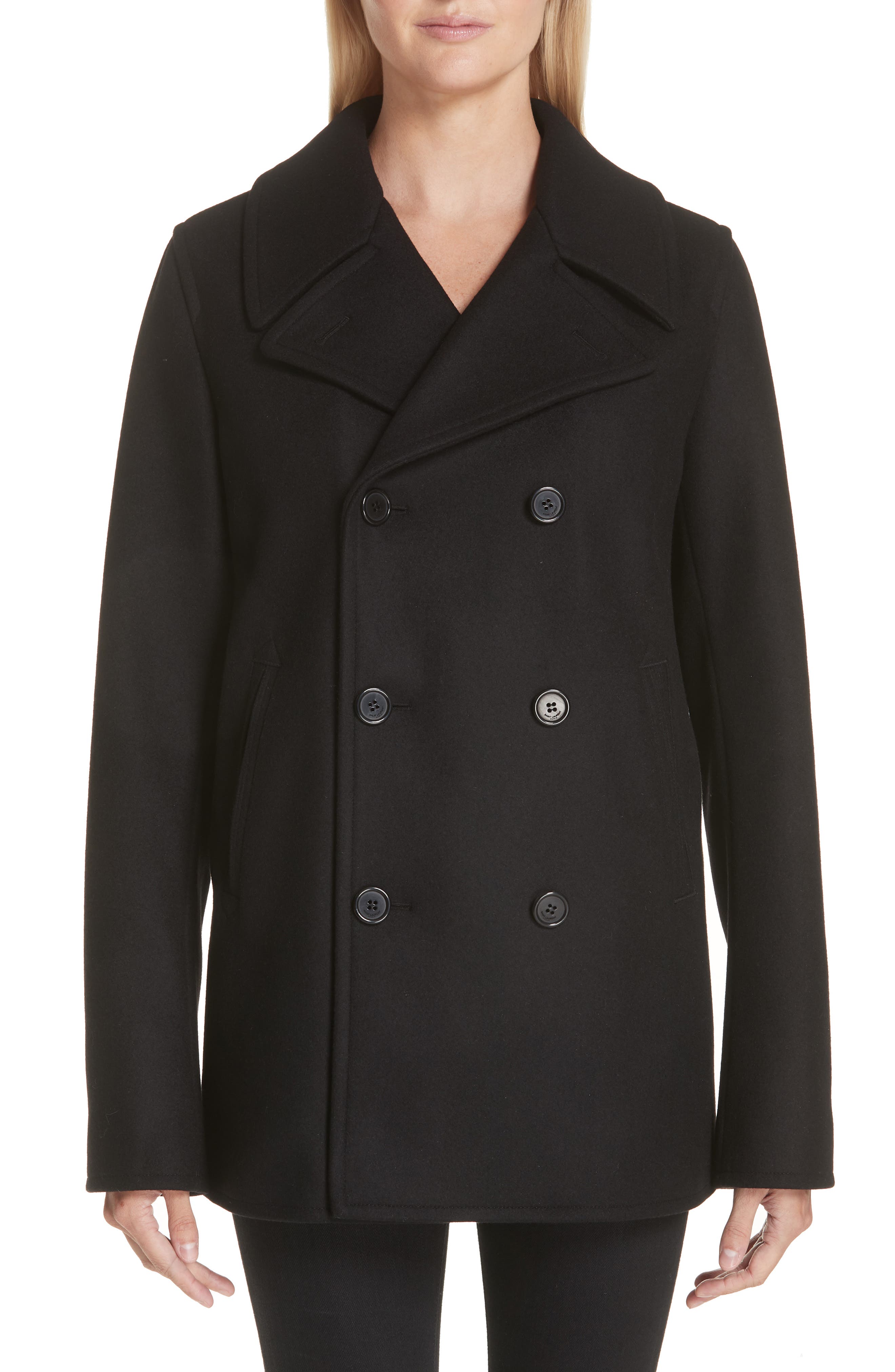 saint laurent women's peacoat