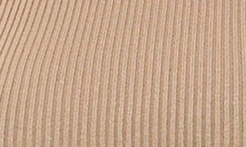 Nina Leonard Turtleneck Ribbed Midi Sweater Dress In Tan