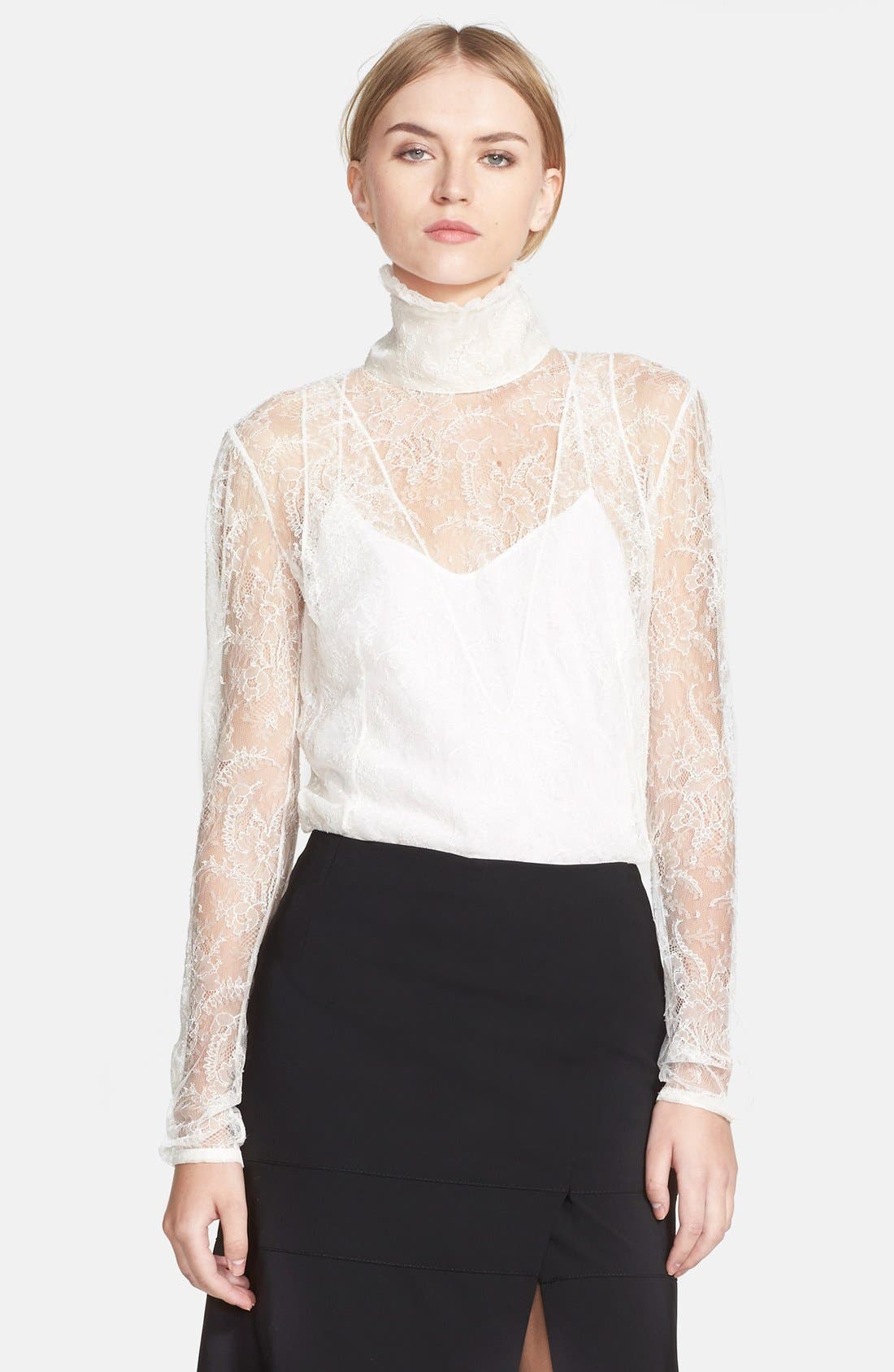 lace turtleneck top