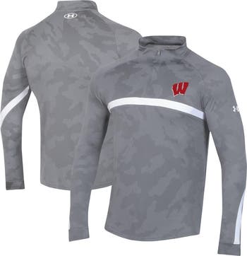 Under Armour Men s Under Armour Steel Wisconsin Badgers Game Day Camo Raglan Quarter Zip Top Nordstrom