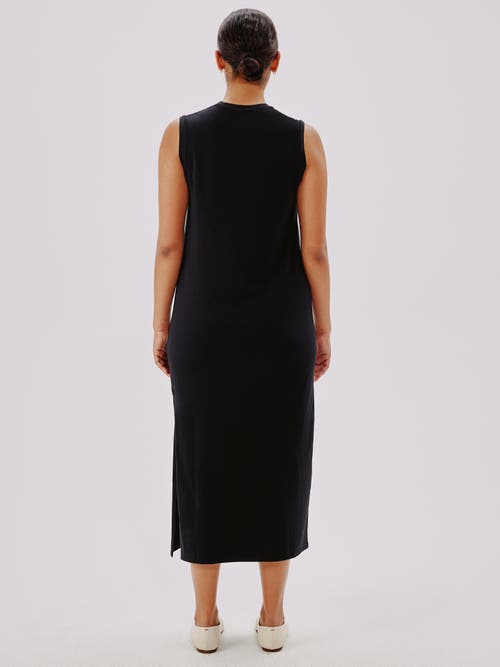 Another Tomorrow Sleeveless T-shirt Dress In Black