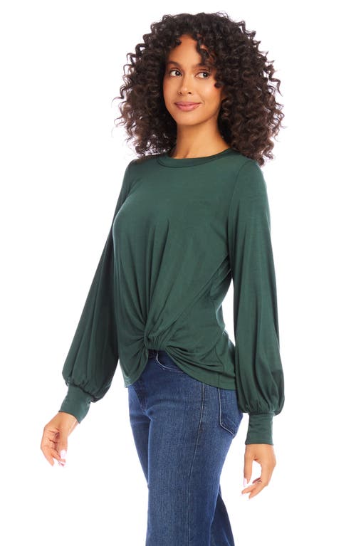 Shop Karen Kane Twist Hem Long Sleeve Top In Forest