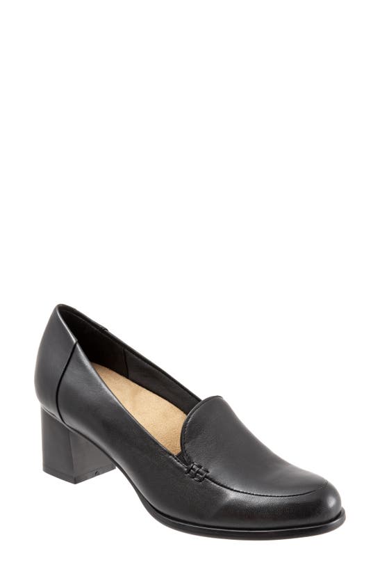 Trotters Quincy Loafer Pump In Black Leather