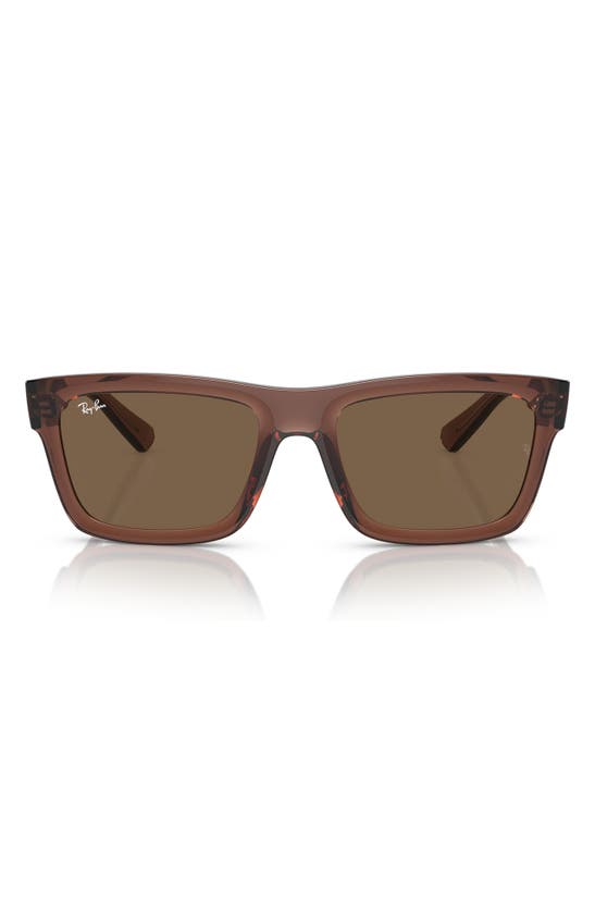 Ray Ban Warren 57mm Rectangular Sunglasses In Transparent