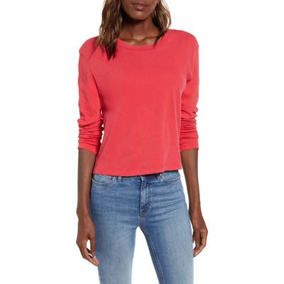 Splendid Cody Crop Knit Top, Red