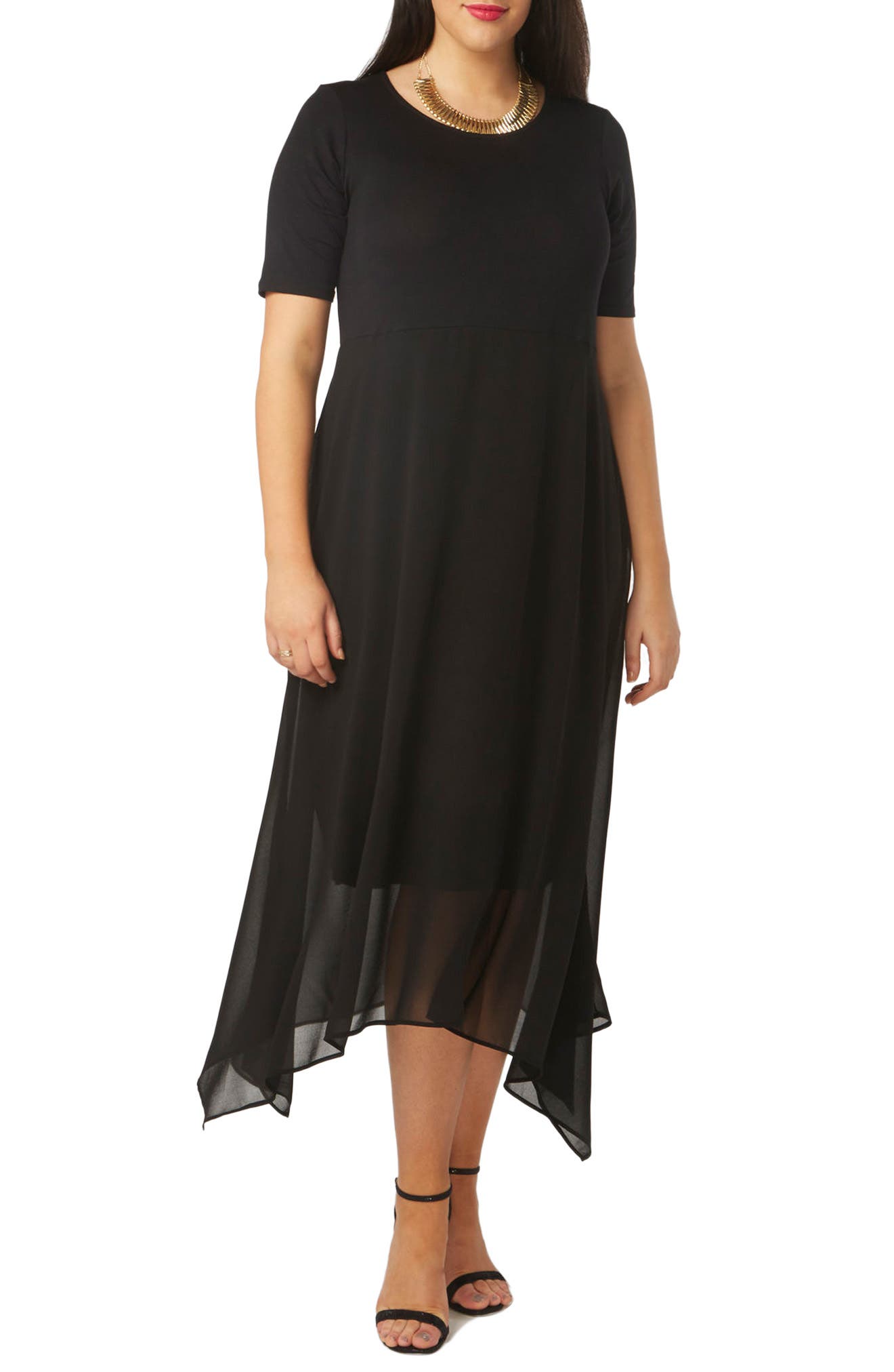 Evans Handkerchief Hem Maxi Dress (Plus Size) Nordstrom