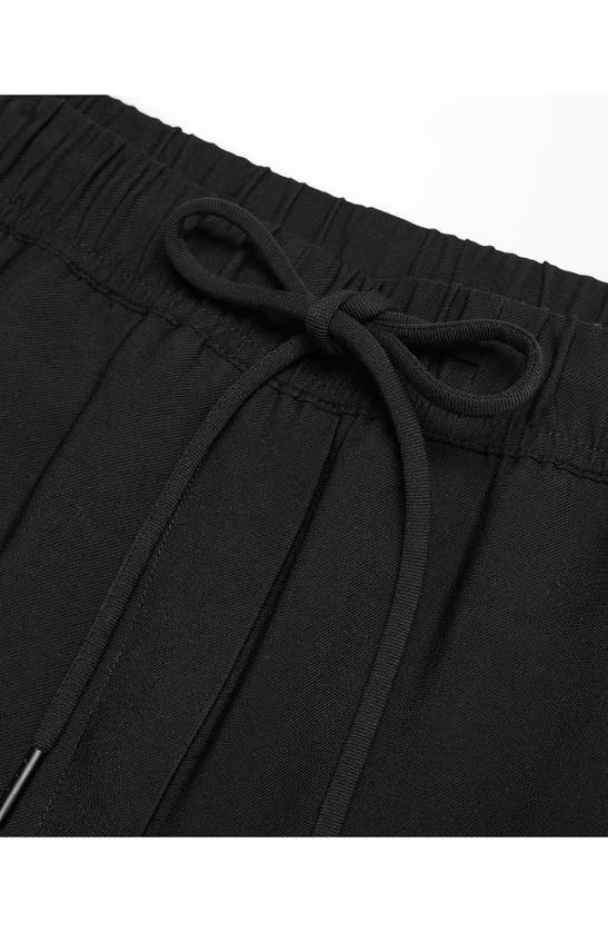 Shop Mango Drawstring Straight Leg Pants In Black