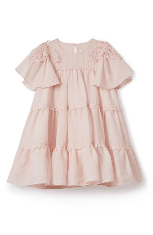 Reiss Kids' Leonie Jr. Tiered Dress Pink at Nordstrom, Y