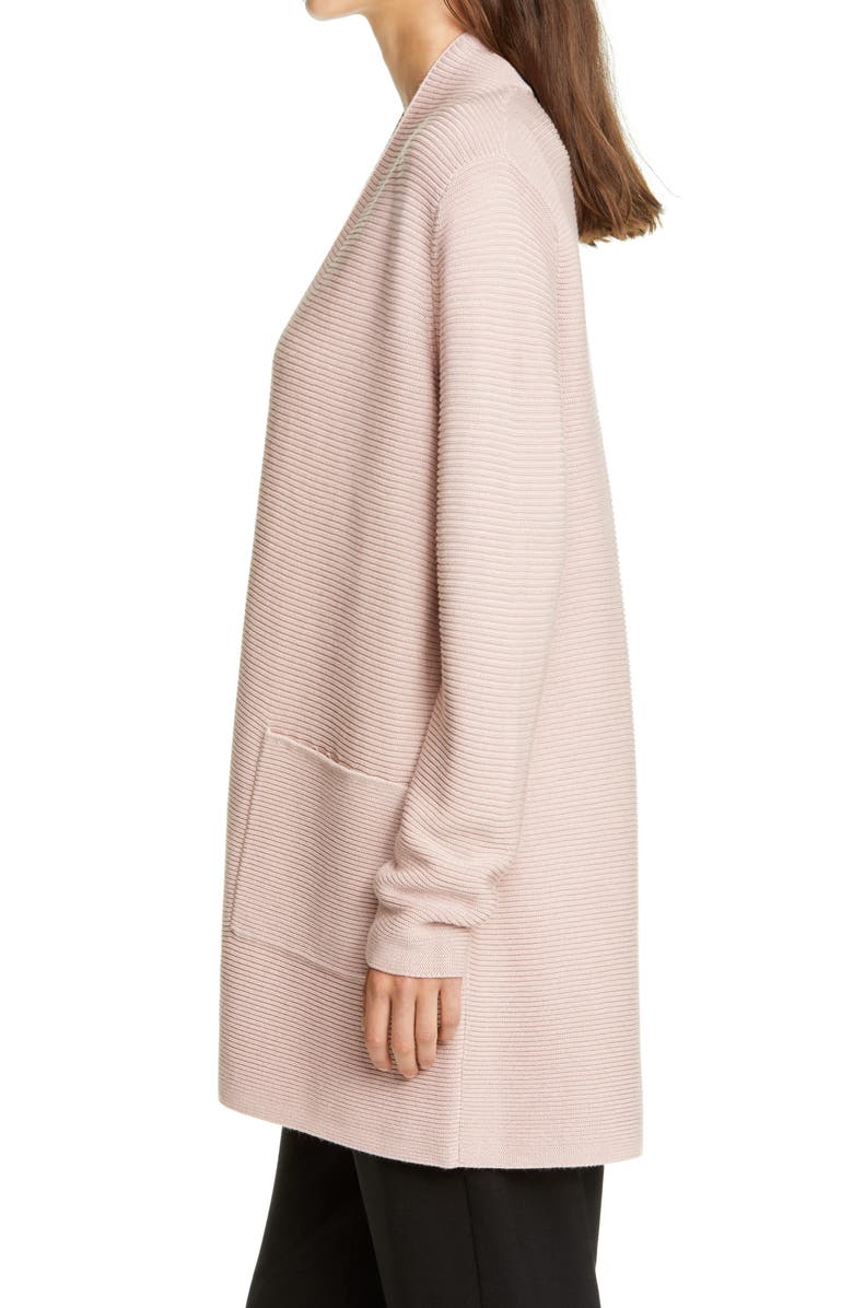 Eileen Fisher Rib Silk & Cashmere Cardigan, Alternate, color, 