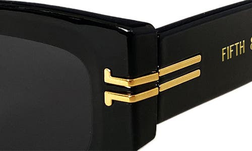 Fifth & Ninth Wren 52mm Polarized Geometric Sunglasses In Black/black