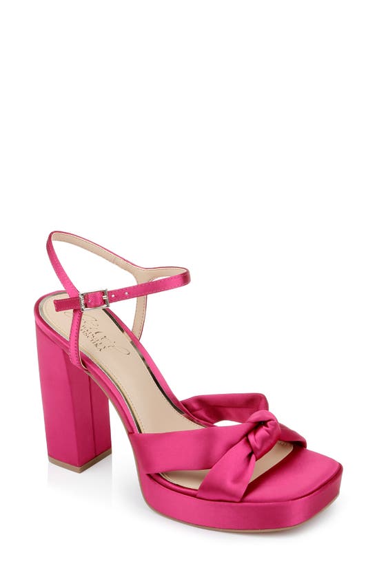 Shop Jewel Badgley Mischka Valencia Ankle Strap Platform Sandal In Pink Punch