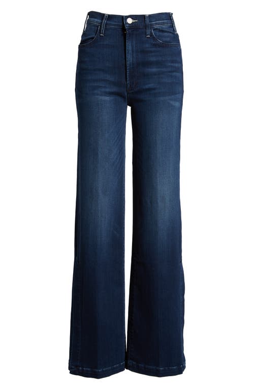 Mother The Hustler Sidewinder High Waist Slit Hem Bootcut Jeans In Tongue And Chic