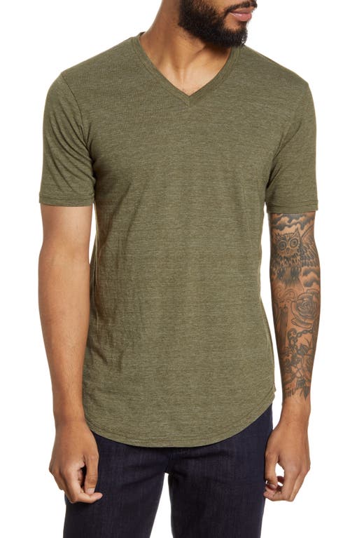 Goodlife Triblend Scallop V-Neck T-Shirt in Olive Night
