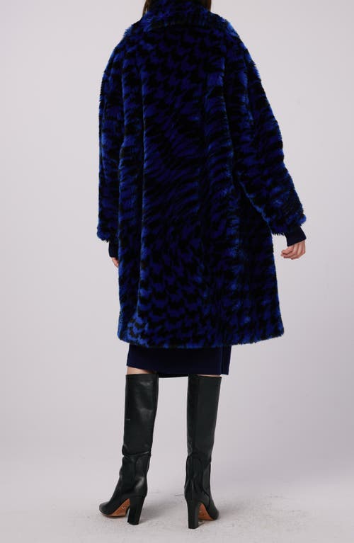 DIANE VON FURSTENBERG DIANE VON FURSTENBERG ARWEN HOUNDSTOOTH CHECK FAUX FUR COAT 