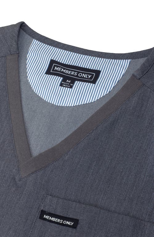 Members Only Palermo 4-pocket Scrub Top In Graphite