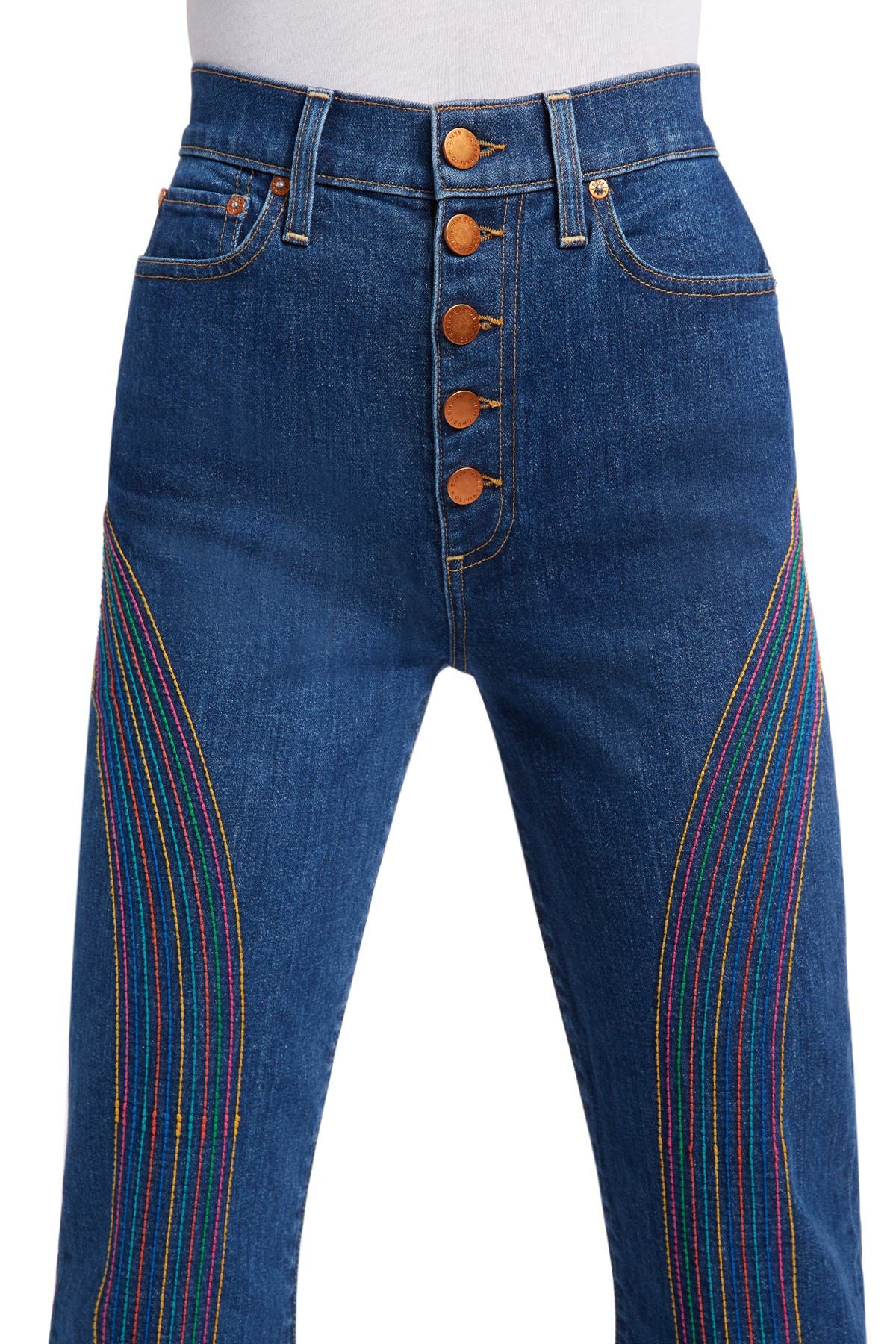 alice and olivia rainbow jeans
