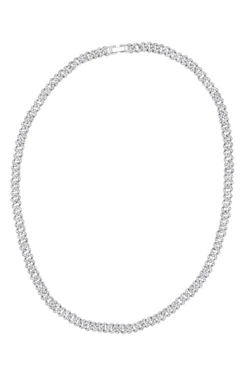 Adornia Crystal Curb Chain Necklace In Silver