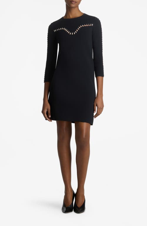 Shop St John St. John Collection Embellished Milano Knit Dress In Black