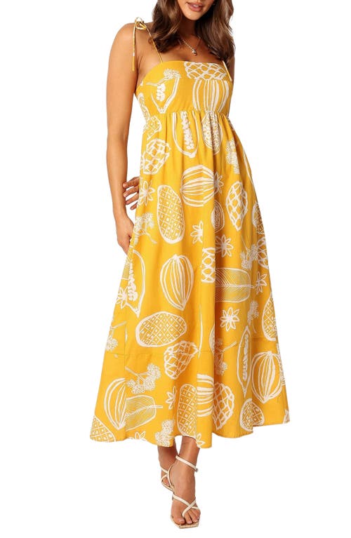 Petal & Pup Sloane Tropical Print Maxi Dress Yellow at Nordstrom,