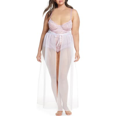 Plus Size Oh La La Cheri Jeana Sheer Mesh High Waist Slip Skirt