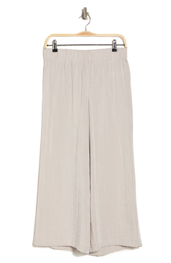 Shop Adrianna Papell Crinkle Wide Leg Pull-on Pants In Pebble