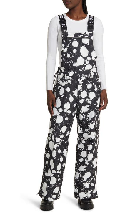 Topshop Sno flared ski pants with suspenders in red