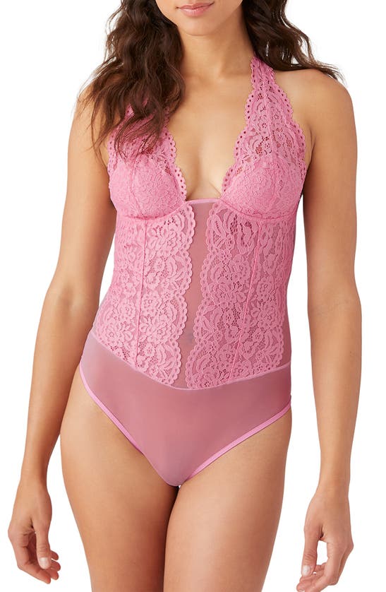 B.tempt'd By Wacoal Ciao Bella Lace Bodysuit In Sea Pink