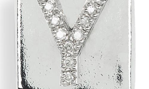 Meshmerise Diamond Padlock Initial Pendant Necklace In White-y