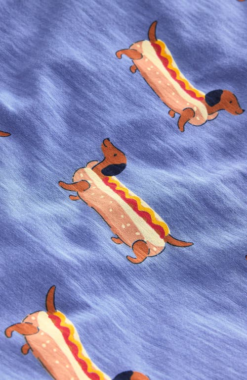 Mini Boden Kids' Print Cotton T-shirt In Surf Blue Hot Dog