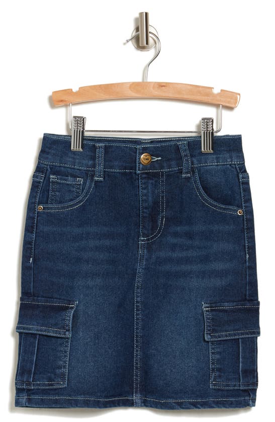 Shop Ymi Kids' Cargo Denim Skirt In Potassium Whiskers