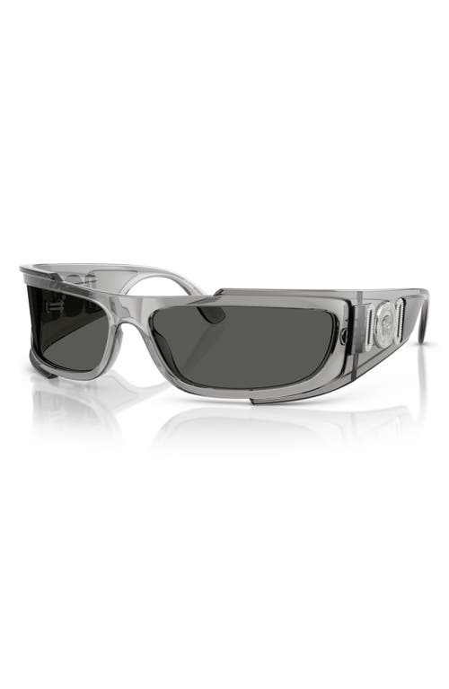 Shop Versace 67mm Rectangular Sunglasses In Grey