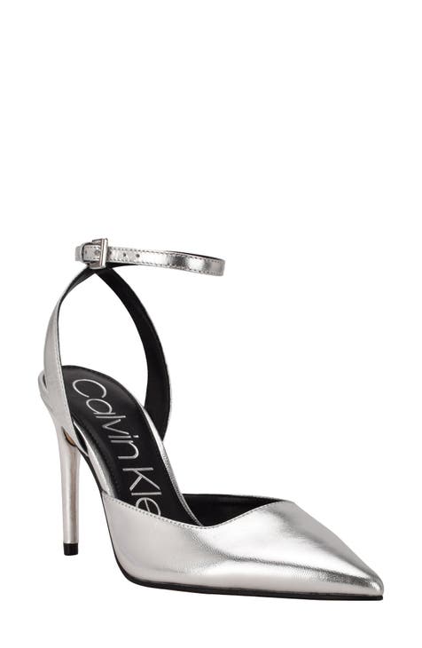 metallic mid heels
