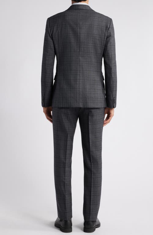 Shop John Varvatos Plaid Wool Blend Suit In Charcoal