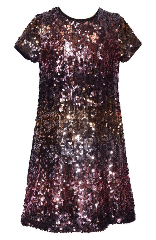 Iris & Ivy Kids' Ombré Sequin T-Shirt Dress in Rose Gold at Nordstrom, Size 2T
