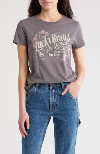 Lucky Brand Logo Graphic T-shirt In Gray