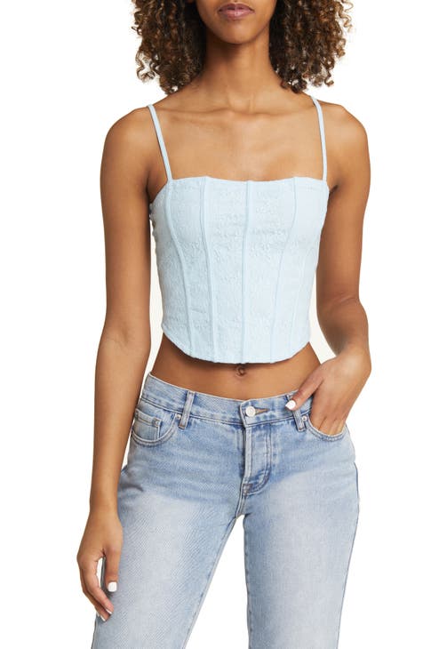 Edikted Maisie Lacey Cupped Corset in Blue