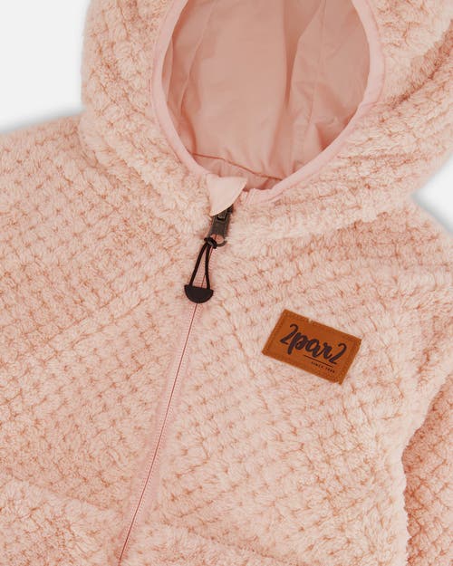 Shop Deux Par Deux Baby Girl's Reversible Plush Jacket Pink In Zéphir