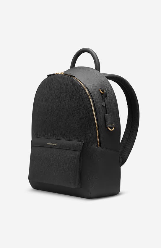 Maison De Sabre Maison De Sabré Leather Backpack In Black Caviar