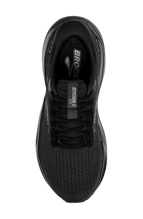 Shop Brooks Glycerin Gts 21 Running Shoe In Black/black/ebony