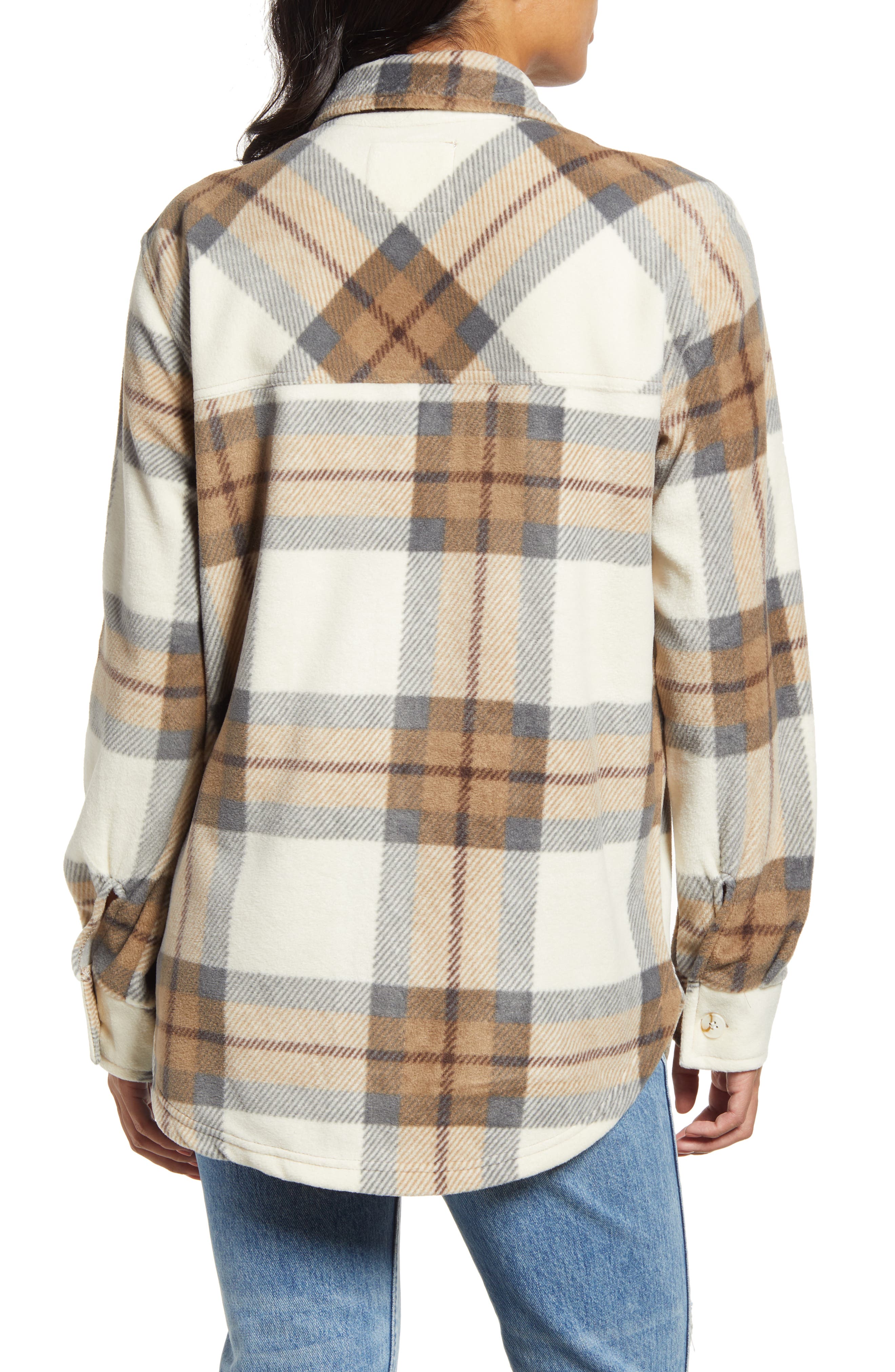 Thread & Supply Plaid Polar Fleece Shacket Nordstrom