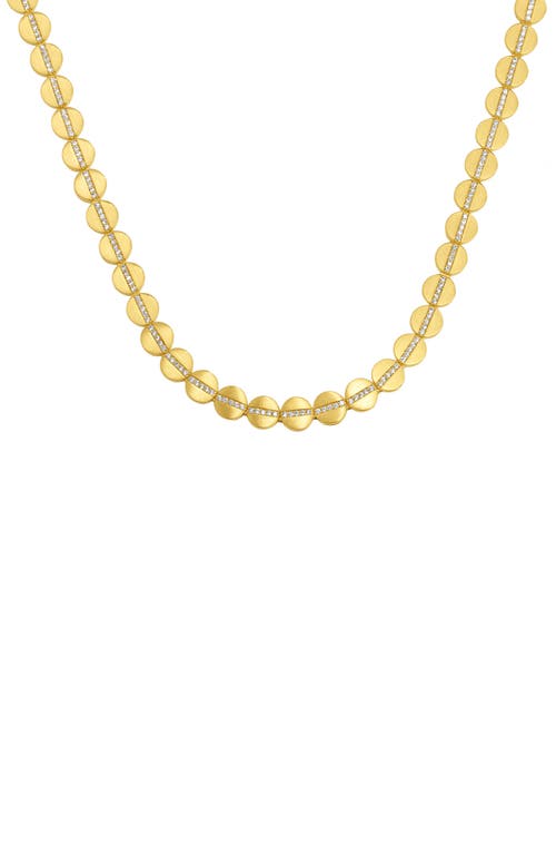 Dean Davidson Petite Pavé White Topaz Necklace In White Topaz/gold