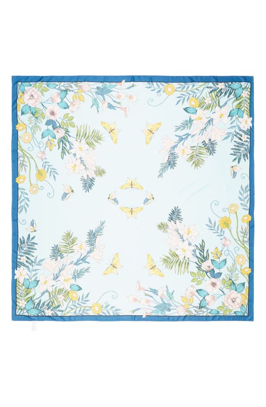 Shop Tasha Butterfly Floral Scarf In Blue Multi