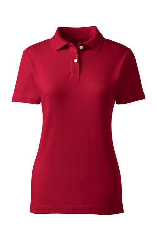 Lands' End School Uniform  Short Sleeve Feminine Fit Interlock Polo Shirt In Red
