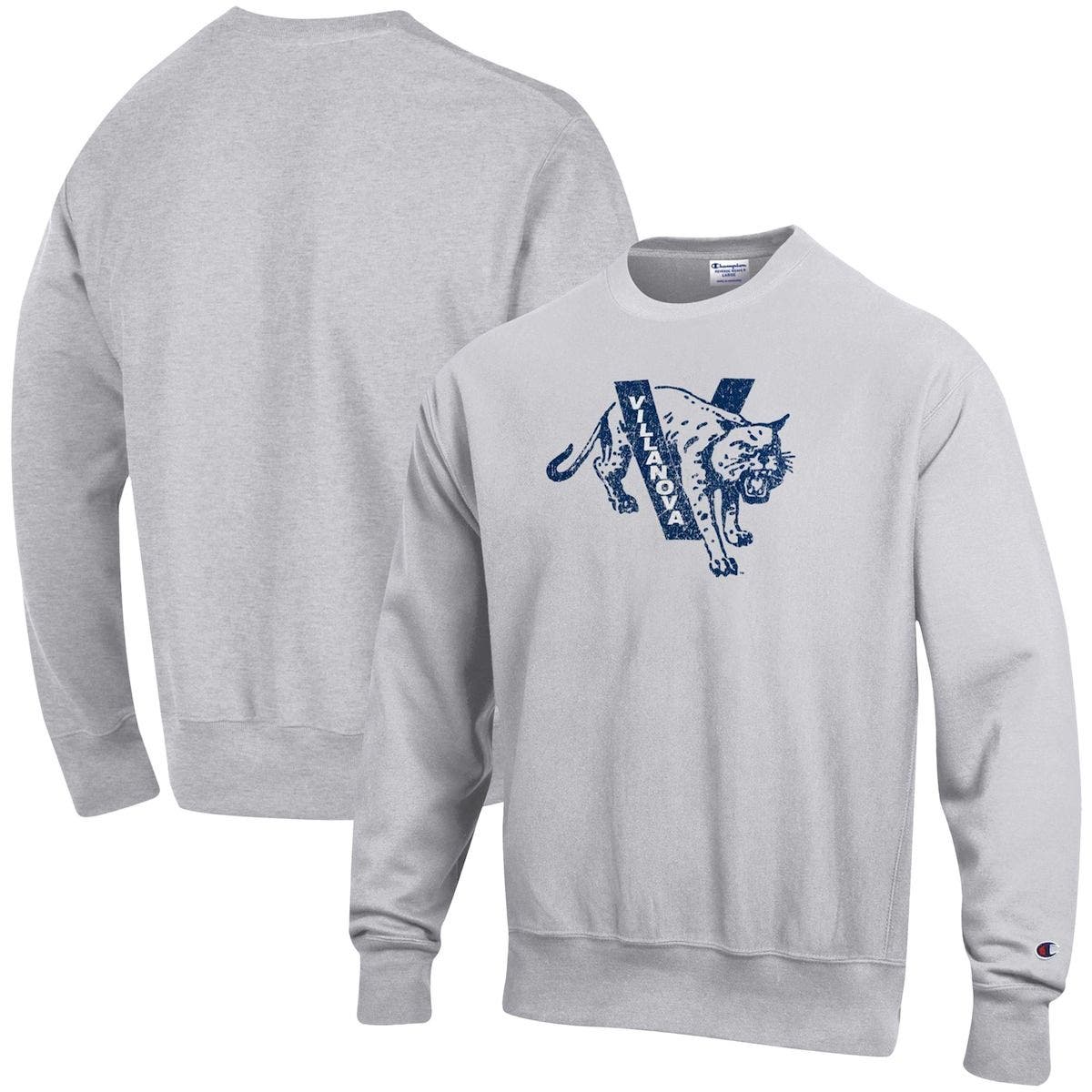 Champion Men's Champion Heathered Gray Villanova Wildcats Vault Logo Reverse Weave Pullover